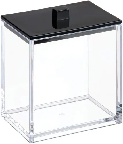 Vista 9 de MDesign Moderna encimera cuadrada de tocador de baño tarro recipiente organizador para hisopos de algodón, bolas de algodón, esponjas