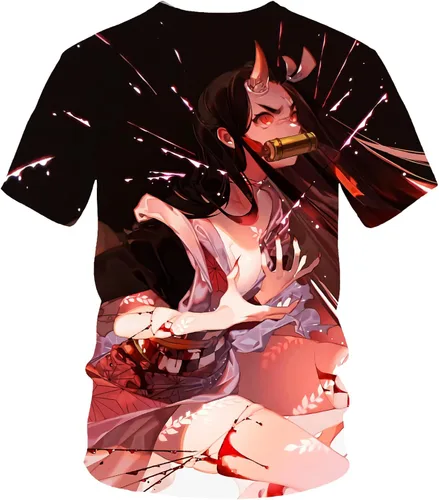 Vista 2 de TVESA Camiseta unisex con impresión 3D de anime para mujeres y hombres
