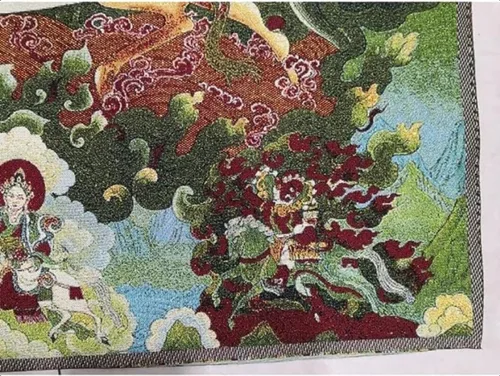 Vista 5 de Bordado de seda tibetano Thangka budismo Shri Devi Budista Protector Tangka Yoga Budista Tapiz Colgante de pared Arte de pared Decoración del hogar
