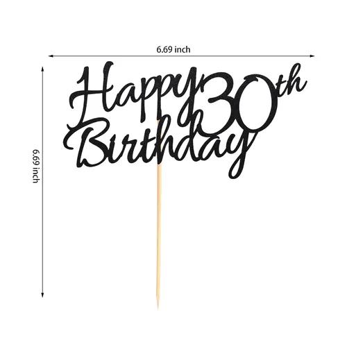 Vista 2 de 1 pieza de decoración para pastel de 30 cumpleaños, decoración de pastel de 30 cumpleaños para 30 cumpleaños para 30 saludos a 30 cumpleaños