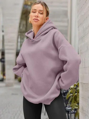 Vista 3 de EFAN Sudaderas con capucha de gran tamaño para mujer, sudaderas de forro polar con capucha, suéteres casuales y cómodos, ropa de moda de otoño 2023