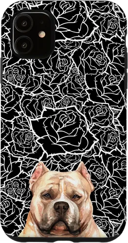 Vista 8 de American Bulldog Bully Dog Rose Flower Black White Pattern Case for iPhone 17