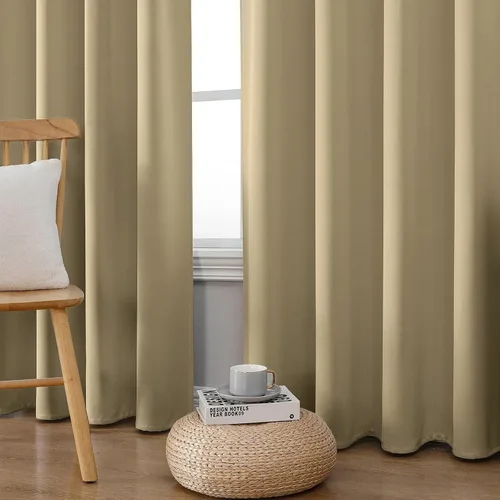 Vista 7 de CUCRAF Cortinas opacas de 45 pulgadas de largo, juego de 2 paneles para dormitorio, bolsillo para cortinero, cortinas de oscurecimiento