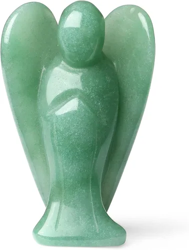 Vista 24 de YATOJUZI Estatua de ángel de obsidiana negra de 5 cm decorativa con cristales curativos de Reiki, piedra natural pulida tallada a mano, figuritas