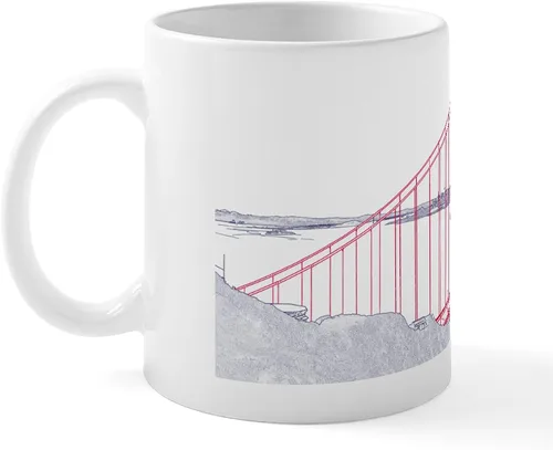 Vista 2 de CafePress Taza de café de cerámica de 11 oz (11.0 fl oz) de San Francisco Blanco - Taza San Francisco