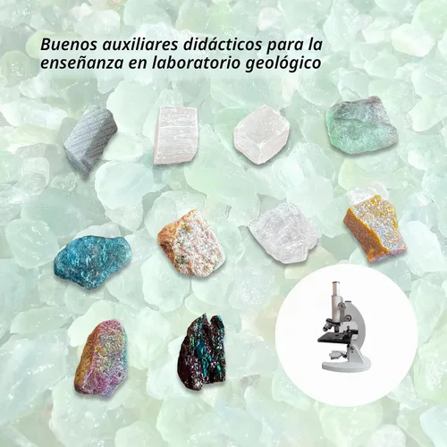 Vista 4 de Kit de prueba de dureza de Moh's, incluye 10 especímenes minerales de roca y 1 placa de rayas de porcelana sin esmaltar para explorar