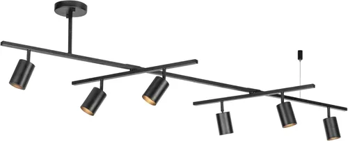 Vista 9 de Globe Electric Iluminación de riel de 5 luces, cabezales ajustables, barra de pista regulable negra mate de 36 pulgadas para iluminación moderna
