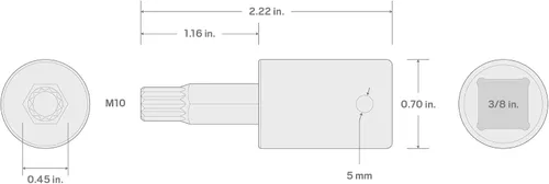 Vista 29 de TEKTON Zócalo de impacto de 3/8 pulgadas x M4 Triple Square Bit SIB18204