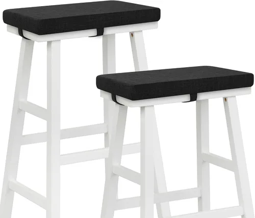 Vista 11 de Tromlycs Cojín rectangular para taburete de bar, funda de cojín rectangular con lazos para correa, 18 x 9.5 pulgadas, 1 unidad, color negro