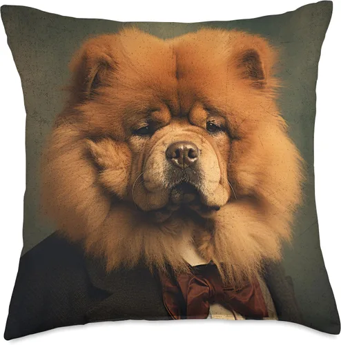 Vista 4 de Chow Chow Axisone Chow Dog Portrait Renaissance - Divertida almohada para mamá y papá, 16 x 16 pulgadas, multicolor