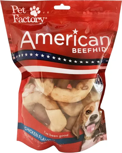 Vista 7 de Pet Factory American Beefhide - Golosinas masticables para perros de 3 a 4 pulgadas, sabor natural, 8 unidades/1 paquete