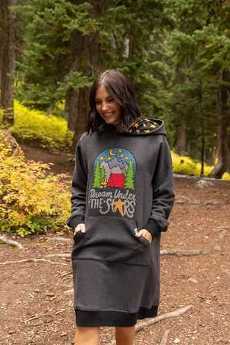 Vista 51 de Lazy One Sudadera con capucha de gran tamaño, ropa de dormir cómoda, vestido de suéter para mujer