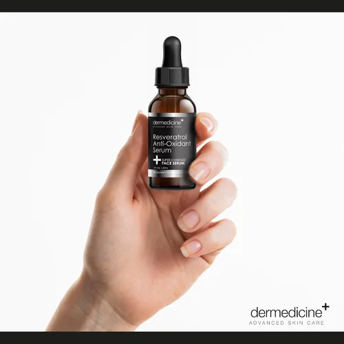 Vista 5 de Dermedicine Suero líquido de resveratrol para el cuidado de la piel facial para el cuidado de la piel, suero de resveratrol para la cara, 2 fl oz