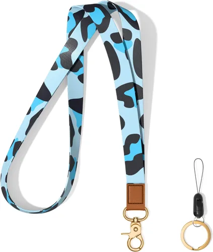Vista 9 de Llavero con cordón para el cuello, llavero con correa larga para mujeres y hombres, llaves del automóvil, insignias de identificación, tarjeta