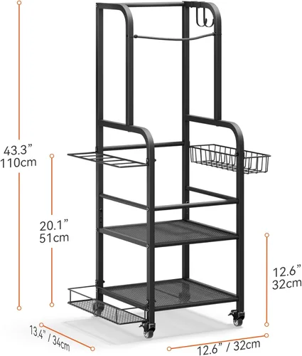 Vista 6 de niffgaff Golf Bag Organizer Golfing Storage Stand for Garage Golf Bags Golfing Rack with Wheels Black