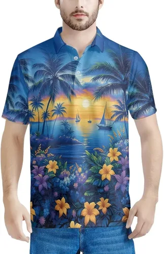 Vista 17 de HUGS IDEA Camiseta casual retro para hombre, diseño de calavera de manga corta Nota musical de hoja de otoño