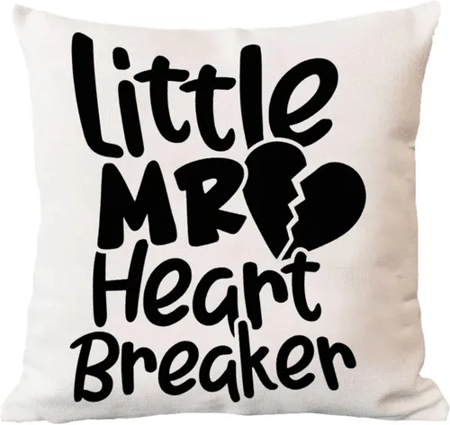 Vista 6 de Funda de almohada Little Mr Heartbreaker - Funda de cojín romántica para el día de San Valentín, boda, compromiso, decoración del hogar, sofá, sala