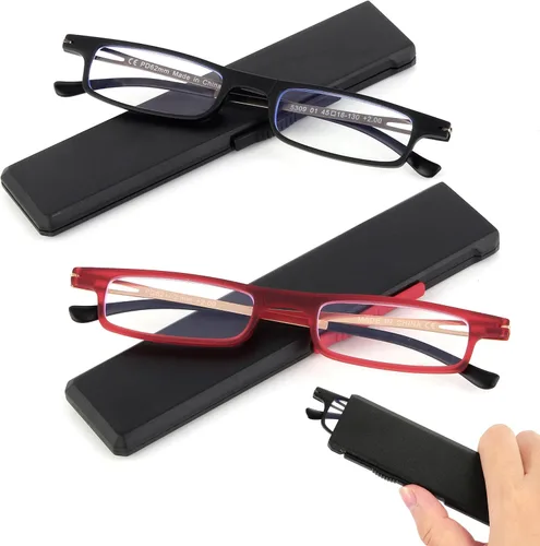 Vista 7 de touk Anteojos de lectura plegables anti luz azul UV, ultra delgados TR90 lectores con estuche compacto portátil para hombres y mujeres, 2
