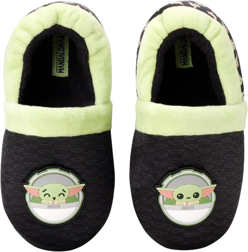 Vista 4 de Disney Pantuflas de Star Wars para niños pantuflas peludas de Mandalorian Baby Yoda suela antideslizante niños pequeñosgrandes