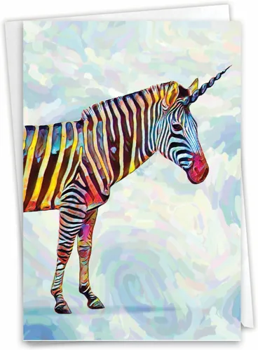 Vista 12 de NobleWorks - 1 divertida tarjeta de cumpleaños de animales con sobre - Bonita tarjeta para cumpleaños - Aquí está mirando el zoológico C6639FBDG-US