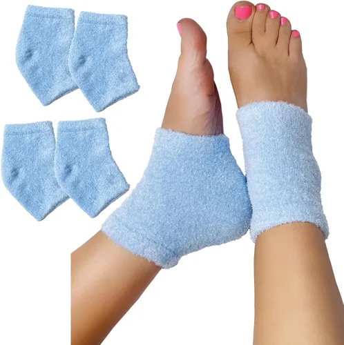 Vista 7 de Calcetines de gel hidratante de 5 dedos Perfectos para curar talones y pies agrietados secos Infundido con mezcla de aromaterapia de lavanda