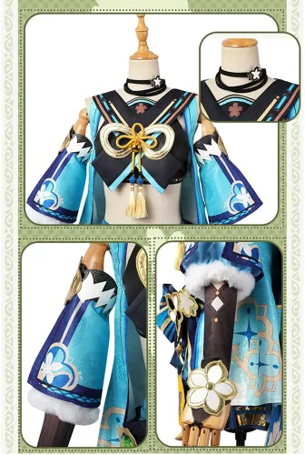 Vista 7 de Kirara - Disfraz de cosplay, traje de rol, vestido de Kirara, traje completo, ropa de anime con peluca