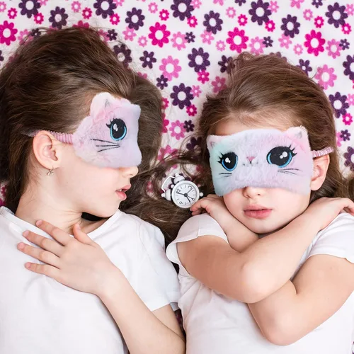 Vista 6 de Zhanmai 8 máscaras de unicornio para dormir de gato, máscara de ojos de felpa sintética de piel suave, ojos de gato, unicornio, ojos vendados
