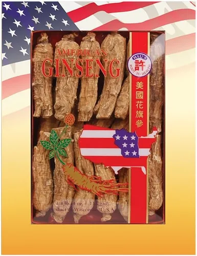 Vista 13 de Hsu's SKU 0130-4 Caja de raíces de ginseng americano de Wisconsin medio corto extra grande de 4 onzas para té, sopa y regalos, premium, sin OMG, sin