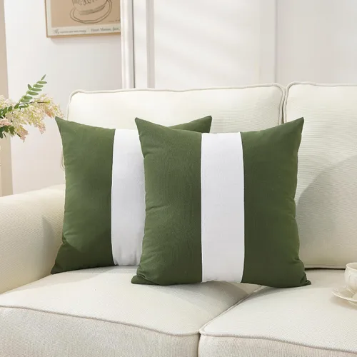 Vista 17 de TAOSON - Funda de cojín cuadrada de lona de algodón 100% sólida, decorativa, para sofá, cama, silla, decoración del hogar, solo funda, sin relleno