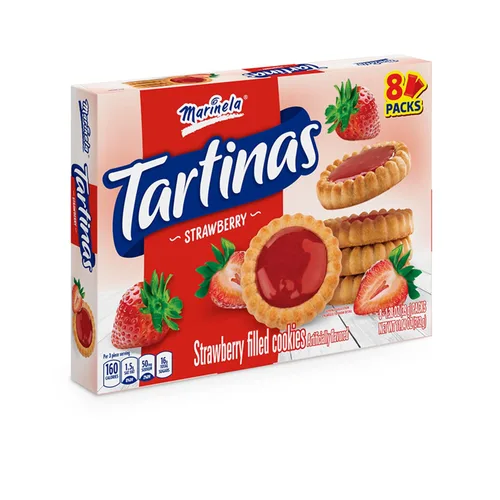 Vista 5 de Marinela Tartinas Fresa Galletas rellenas de fresa, sabor artificial, 8 paquetes, 14.08 onzas