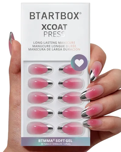Vista 44 de BTArtbox Uñas Postizas Blancas Cortas a Presión - Uñas Postizas de Gel Suave en Forma de Almendra, Uñas Blancas con Pegamento para Uñas, Uñas