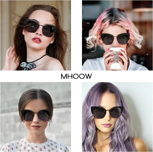 Vista 3 de MHOOW Gafas de sol de gran tamaño ojo de gato para mujer 2023 Rosado