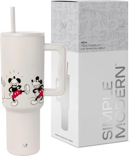 Vista 28 de Simple Modern Disney - Vaso de 40 onzas con asa y tapa con pajilla, botella de agua reutilizable aislada de acero inoxidable de viaje, regalos