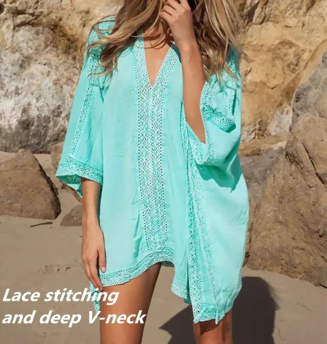 Vista 2 de Loritta Traje de baño de playa para mujer, traje de baño de gran