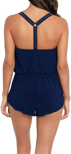 Vista 4 de MagicSuit Traje de baño de una pieza para mujer, con tachuelas de estrella, con espalda cruzada, suave copa