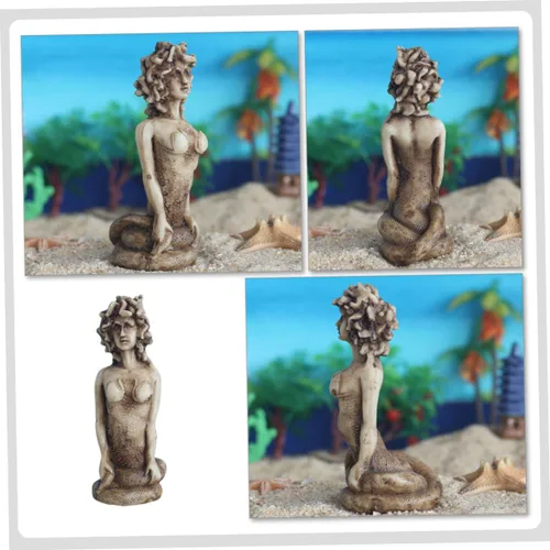 Vista 3 de Medusa - Figura de serpiente escultura de mitología griega de resina, decoración decorativa para el hogar para coleccionistas, estatua de escritorio