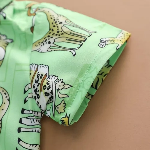 Vista 4 de HOQWOIAN Conjunto de ropa de 2 piezas de camisa de manga corta para niño