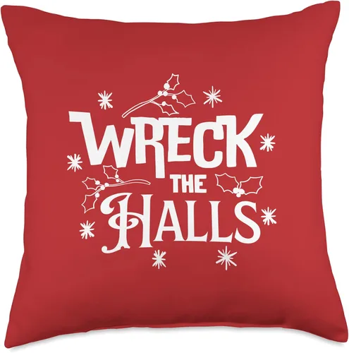 Vista 4 de jovy fits Wreck Funny Christmas Deck The Halls - Almohada para niños, 16 x 16 pulgadas, multicolor