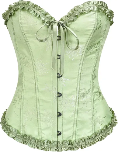 Vista 38 de SZIVYSHI Corsé para mujer, lencería moldeadora, body con cintura de encaje