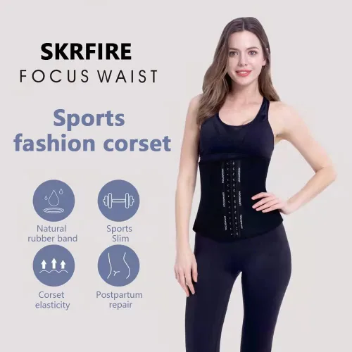Vista 3 de SKRFIRE Entrenador de cintura para mujer, corsé moldeador de faja