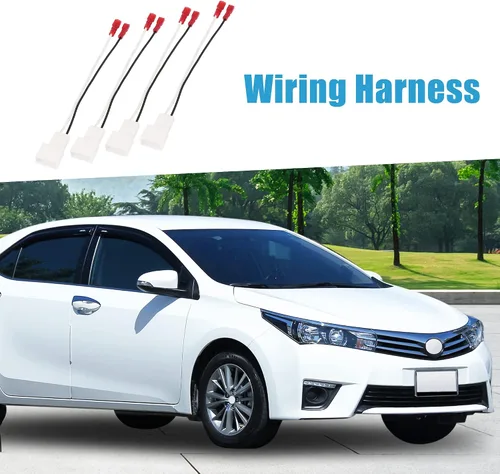 Vista 2 de Adaptador de cable de altavoz de coche 72-8104 arnés de conector para Toyota Corolla 1993-2015 plástico blanco (juego de 4)