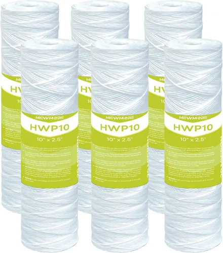 Vista 8 de Cartucho de filtro de agua de 5 micrones para toda la casa, filtros de sedimentos para heridas de cuerda para agua de pozo, reemplazo universal