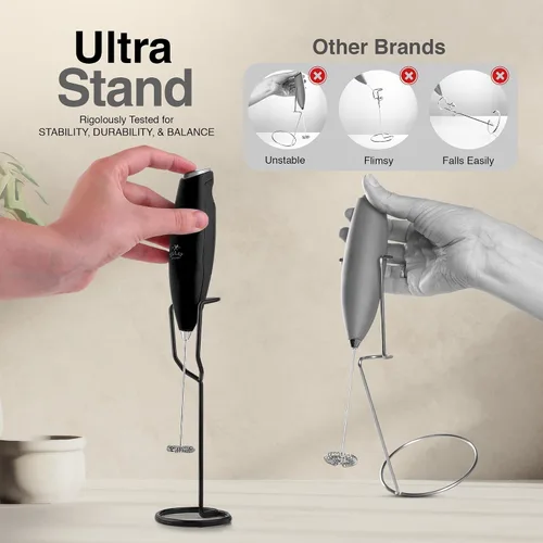 Vista 5 de Zulay Kitchen Soporte Ultra Espumador para Espumadores de Leche - Resistente, Resistente al Óxido, Soporte Premium para Espumador de Leche