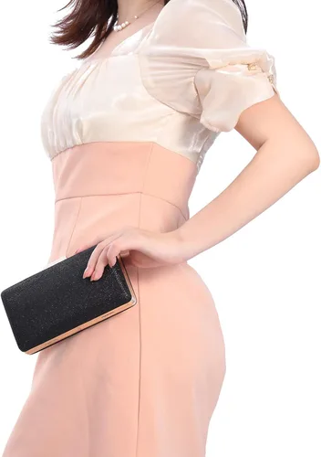 Vista 2 de Bolso de mano de noche con purpurina brillante para boda, fiesta de graduación, elegante bolso cruzado de hombro