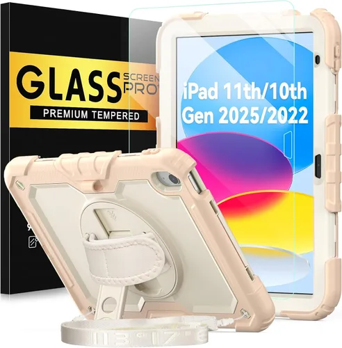 Vista 27 de BLOSOMEET Bonita funda para iPad de 9ª generación 2021 de 10.2 pulgadas con protector de pantalla de vidrio templado y soporte para bolígrafo, funda