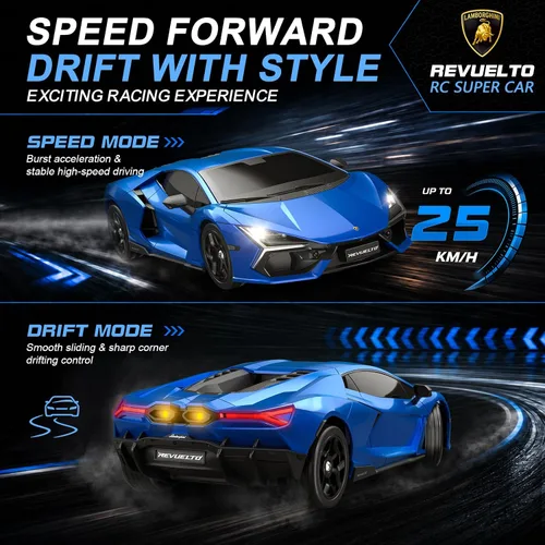 Vista 4 de 1:24 Lamborghini REVUELTO Control remoto Coche RC Drift Car Azul