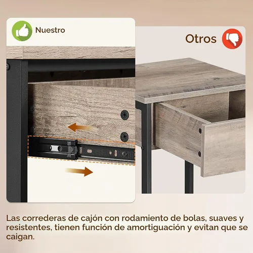 Vista 7 de Yaheetech - Mesa consola con cajón, mesa de entrada con almacenamiento de 3 niveles, color gris