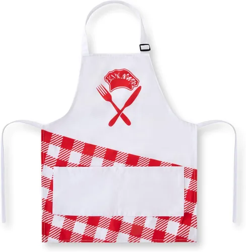 Vista 4 de Dress Up America Juego de delantal para niños, sombrero de chef y delantal para cocinar y hornear, disfraz de chef