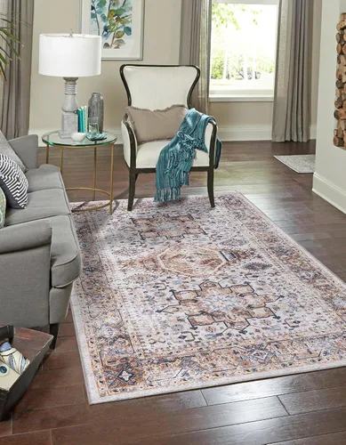 Vista 30 de Unique Loom Yara Collection - Sunil - Alfombra rectangular (2 x 3 pies, rectangular, marfil almendra/negro)