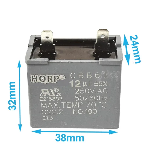 Vista 2 de HQRP Condensador de refrigerador 12uf compatible con Hotpoint WR55X20800 WR62X79 JSU21X126 WR55X24064 PS305006 repuesto con certificación UL